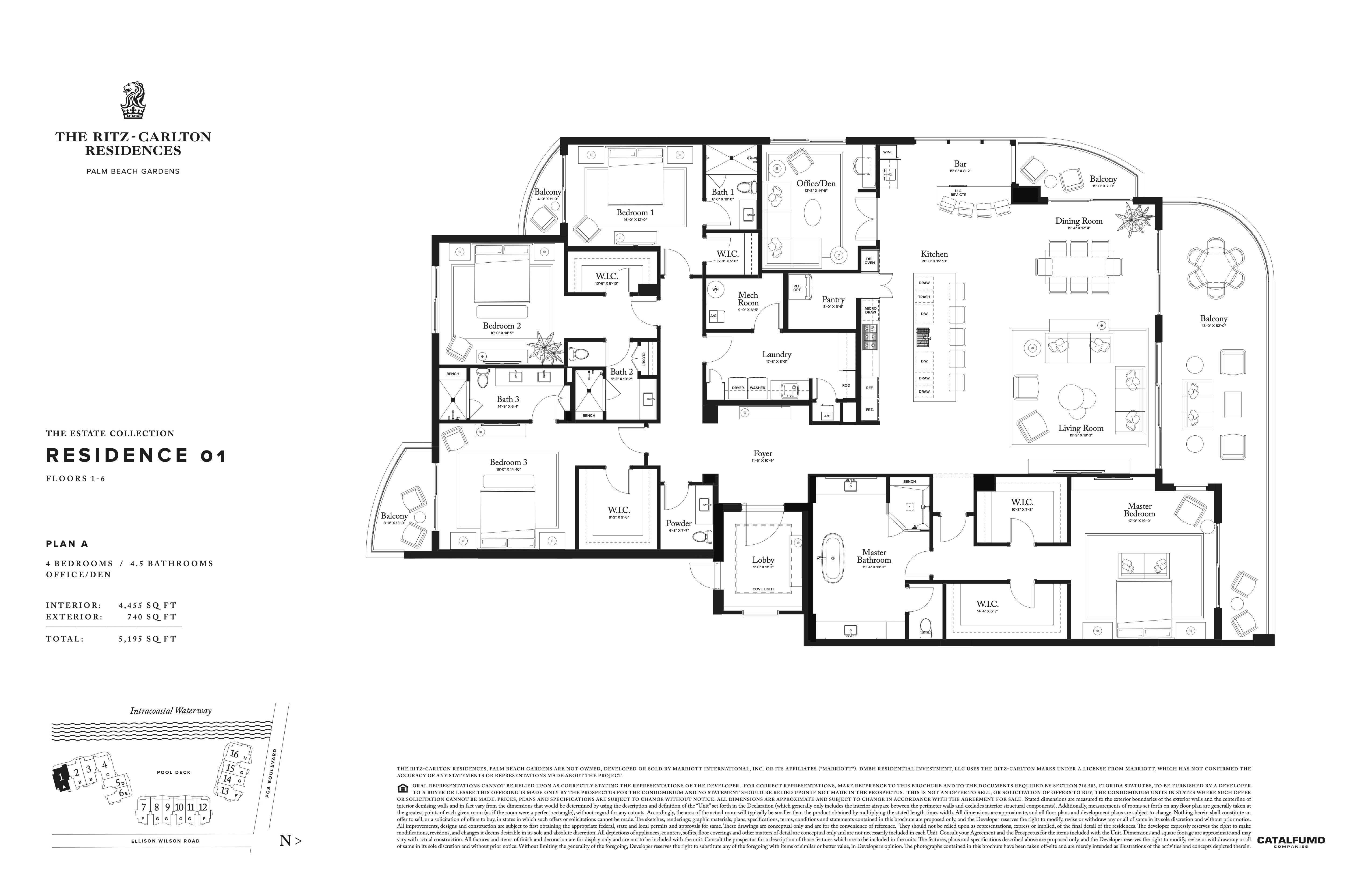 Floor Plan for Ritz Palm Beach Gardens Floorplans, Plan A